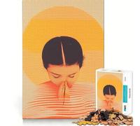 Femme en lumière rayée Puzzle de 1000 pièces pour Adolescents Stimulation Cognitive Jeu Amusant Emboîtement sûr Pas de pièces Qui se détachent Une façon captivante de Passer Le Temps Libre (38x26cm)