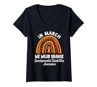 Femme en Mars, Nous portons des Troubles du développement Orange T-Shirt avec Col en V