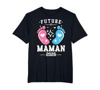 Femme Enceinte Future Maman 2026 Annonce Grossesse Original T-Shirt, Homme Grandes Tailles, Noir, 6X Tall