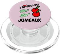 Femme Enceinte J'attends des Jumeaux Duo Tortues Cerises PopSockets PopGrip pour MagSafe