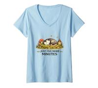 Femme Encore Cinq Minutes Possum Goblincore Opossum Nature T-Shirt avec Col en V