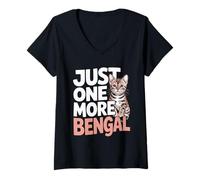 Femme Encore Un Amoureux drôle des Chats du Bengale T-Shirt avec Col en V