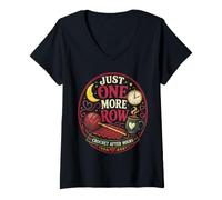 Femme Encore Un Rang Crochet Tard Le Soir Motif drôle T-Shirt avec Col en V