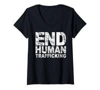 Femme End Human Trafficking T-Shirt T-Shirt avec Col en V
