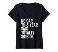 Femme End of School Teachers No Cap This Year Was Totally Skibidi T-Shirt avec Col en V