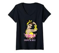 Femme Endometriosis Warrior Unbreakable Arm Tattoo Strong Woman T-Shirt avec Col en V