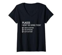 Femme Endroits où Je n'irai Pas Aujourd'hui Lazy Funny T-Shirt avec Col en V