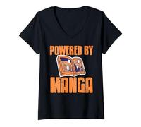 Femme Énergie Manga Pour Passionnés Et Lecteurs T-Shirt avec Col en V
