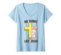 Femme Enfants Pâques Christian Jésus Aime garçons Filles Tout-Petits Adolescents T-Shirt avec Col en V