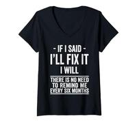 Femme Engagement à réparer Aucun Rappel nécessaire T-Shirt avec Col en V