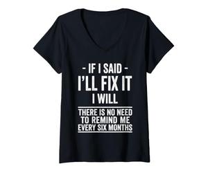 Femme Engagement à réparer Aucun Rappel nécessaire T-Shirt avec Col en V