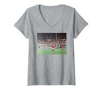 Femme England Beats West Germany Finale de la Coupe du Monde de Football 1966 T-Shirt avec Col en V