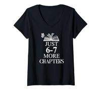 Femme English Teacher 67 Book Just One More Chapter 6-7 Reading T-Shirt avec Col en V