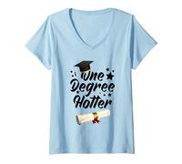 Femme Enjoy Celebrate Class 2022 Tees - Golden One Degree Hotter T-Shirt avec Col en V