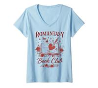 Femme Ennemis des amoureux, accro à la lecture romantique T-Shirt avec Col en V