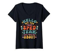 Femme Enseignant de l'éducation spécialisée Enseignant T-Shirt avec Col en V