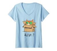 Femme Enseignant Physique Drôle Science Humour Mécanique Quantique T-Shirt avec Col en V