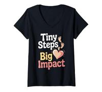 Femme Enseignant préscolaire Apprentissage précoce Hero Fun Enseignement en Classe T-Shirt avec Col en V