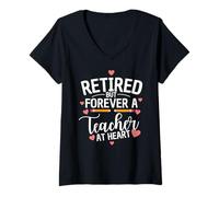 Femme Enseignement à la Retraite Enseignement à la Retraite T-Shirt avec Col en V