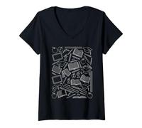 Femme Enseignement Graphique des Enseignants T-Shirt avec Col en V