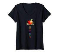 Femme Enseignement inspirant T-Shirt avec Col en V
