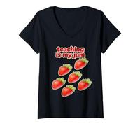 Femme Enseigner, C'est ma Confiture de Fraises T-Shirt avec Col en V