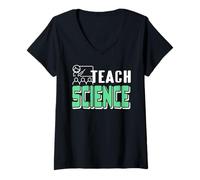 Femme Enseigner la Science Motiver Les Futurs Innovateurs Classe T-Shirt avec Col en V