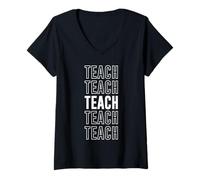 Femme Enseigner T-Shirt avec Col en V