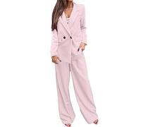 Femme Ensemble De Pantalon Larges Et Blazer ÉLéGante Ample Costume 2 PièCes Couleur Unie Tailleur DéContracté Casual Affaires Outfits Suit