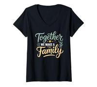 Femme Ensemble, Nous créons Une Famille inspirante T-Shirt avec Col en V