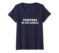 Femme Ensemble Nous Sommes L'AMÉRIQUE T-Shirt avec Col en V