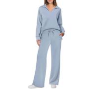 Femme Ensemble Tricoté Pull Tricoté 2 PièCes Ensemble Femme Chic Et Elegant Manche Longue Haute et Pantalons à Jambes Tenue De Sport Femme Loungewear Fitness Sport Pullover Pas Cher