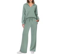 Femme Ensemble Tricoté Pull Tricoté 2 PièCes Ensemble Femme Chic Et Elegant Manche Longue Haute et Pantalons à Jambes Tenue De Sport Femme Loungewear Fitness Sport Pullover Pas Cher