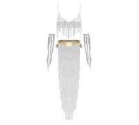 Femme Ensembles D'Équipements Danse Du Ventre Belly Dance Outfit Argent 3XL