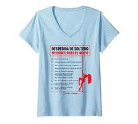 Femme Enterrement Vie de garçon en Espagnol Despedida de Soltero T-Shirt avec Col en V