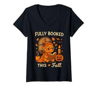 Femme Entièrement réservé cet Automne Dragon Reading Book Rat de bibliothèque Automne T-Shirt avec Col en V