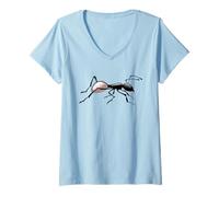 Femme Entomologiste de formicarium sur Le thème des Fourmis T-Shirt avec Col en V