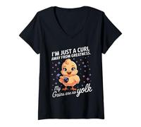 Femme Entraînement de Poulet Amusant et motivant T-Shirt avec Col en V