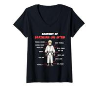 Femme Entraînement drôle de jiu Jitsu Anatomie BJJ Cool Arts Martiaux T-Shirt avec Col en V
