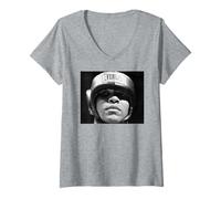Femme Entraînement du Champion de Boxe Muhammad Ali pour Joe Bugner Match T-Shirt avec Col en V