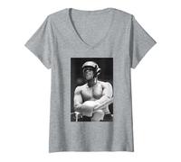 Femme Entraînement du Champion de Boxe Muhammad Ali pour Leon Spinks Fight T-Shirt avec Col en V