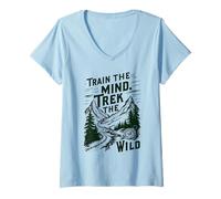 Femme Entraîner l'esprit, C'est Faire de la randonnée L'Aventure T-Shirt avec Col en V