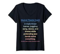 Femme Entraîneur de théâtre musical amusant T-Shirt avec Col en V