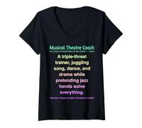 Femme Entraîneur de théâtre musical amusant T-Shirt avec Col en V