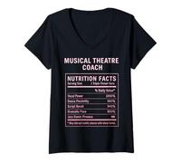 Femme Entraîneur de théâtre Musical Amusant T-Shirt avec Col en V
