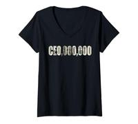 Femme Entrepreneur Businessman - Funny CEO,000,000 Millionaire CEO T-Shirt avec Col en V