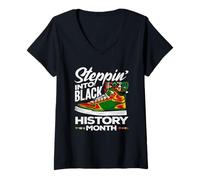 Femme Entrez dans Le Mois de l'histoire des Noirs T-Shirt avec Col en V
