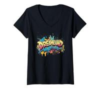 Femme Entrez dans le pays des rêves cool pour une imagination infinie T-Shirt avec Col en V