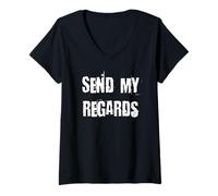 Femme Envoyer Mes Salutations T-Shirt avec Col en V