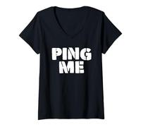 Femme Envoyez-moi un ping T-Shirt avec Col en V